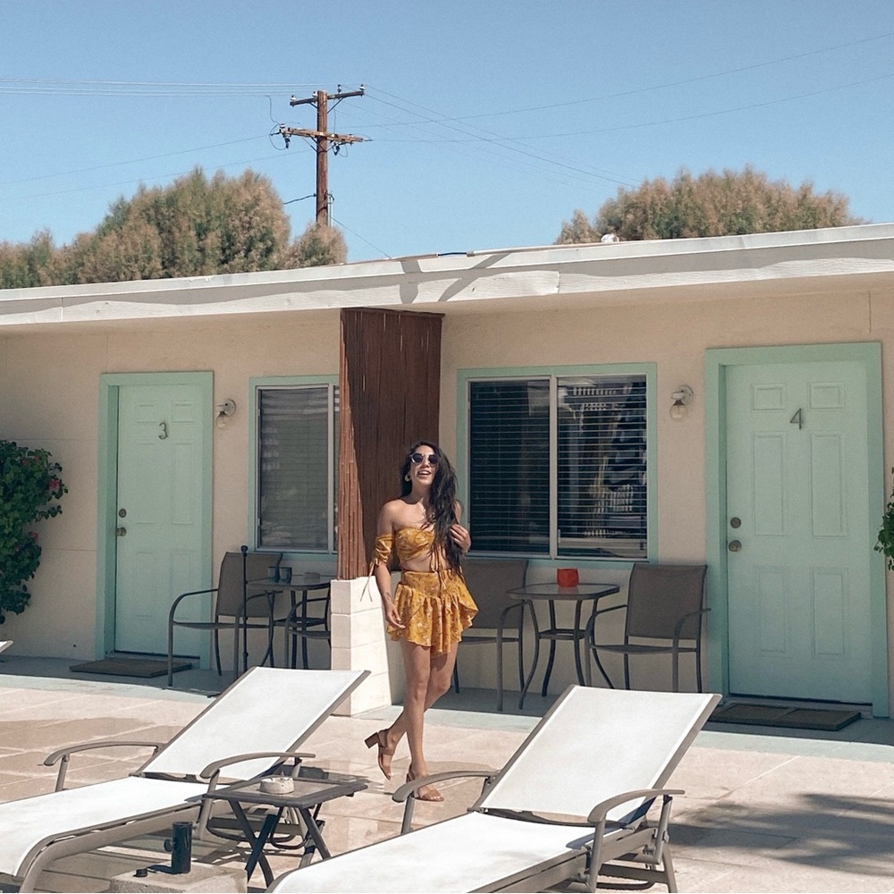 Yellow Off-Shoulder skirt set